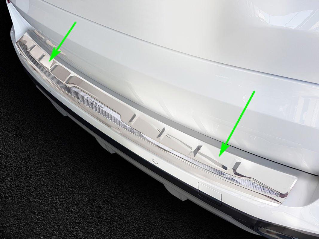 Защитная накладка на задний бампер для BMW X5M G05 2018+ /серебр.карбон+зеркальн.нерж.сталь/, фото 6