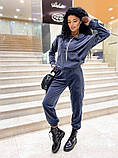 Спортивний костюм жіночий велюровий сірий, фото 3