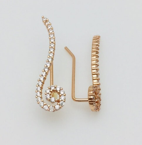 Женские серьги позолоченные, 82202436-01  H- 30 мм ширина 8 мм, ювелирная бижутерия Fallon Jewelry