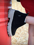 Женские черные замшевые ботинки Челси на платформе, фото 3
