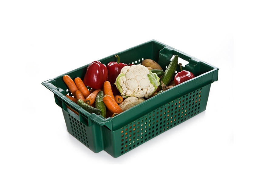 Ящики пищевые пластиковые перфорированные для хранения овощей фруктов мяса рыбы 600 400 200