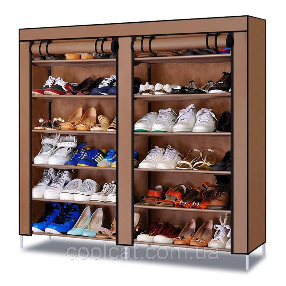 

Тканевый шкаф для хранения обуви Shoe Cabinet 118х30х120 см, Коричневый
