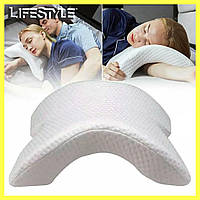 Подушка туннель для шеи из пены с эффектом памяти Memory Foam Pillow изогнутая, фото 1