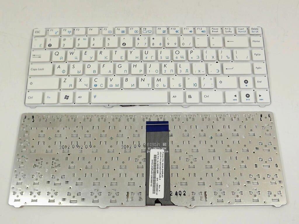 Клавіатура для ноутбука Asus EEE PC 1215, 1225, 1215B, 1215PN, 1215N, 1201P (UA White, без рамки). Оригінал.