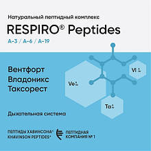 Набір Respiro Peptides 20 кап - Вентфорт + Владоникс + Таксорест, для дихальної системи НПЦРИЗ