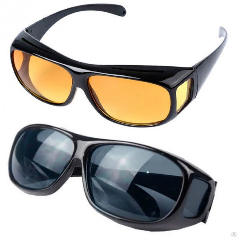 

Антибликовые очки для водителя HD Vision 2 пары День + Ночь, очки для вождения, очки антибликовые, GN