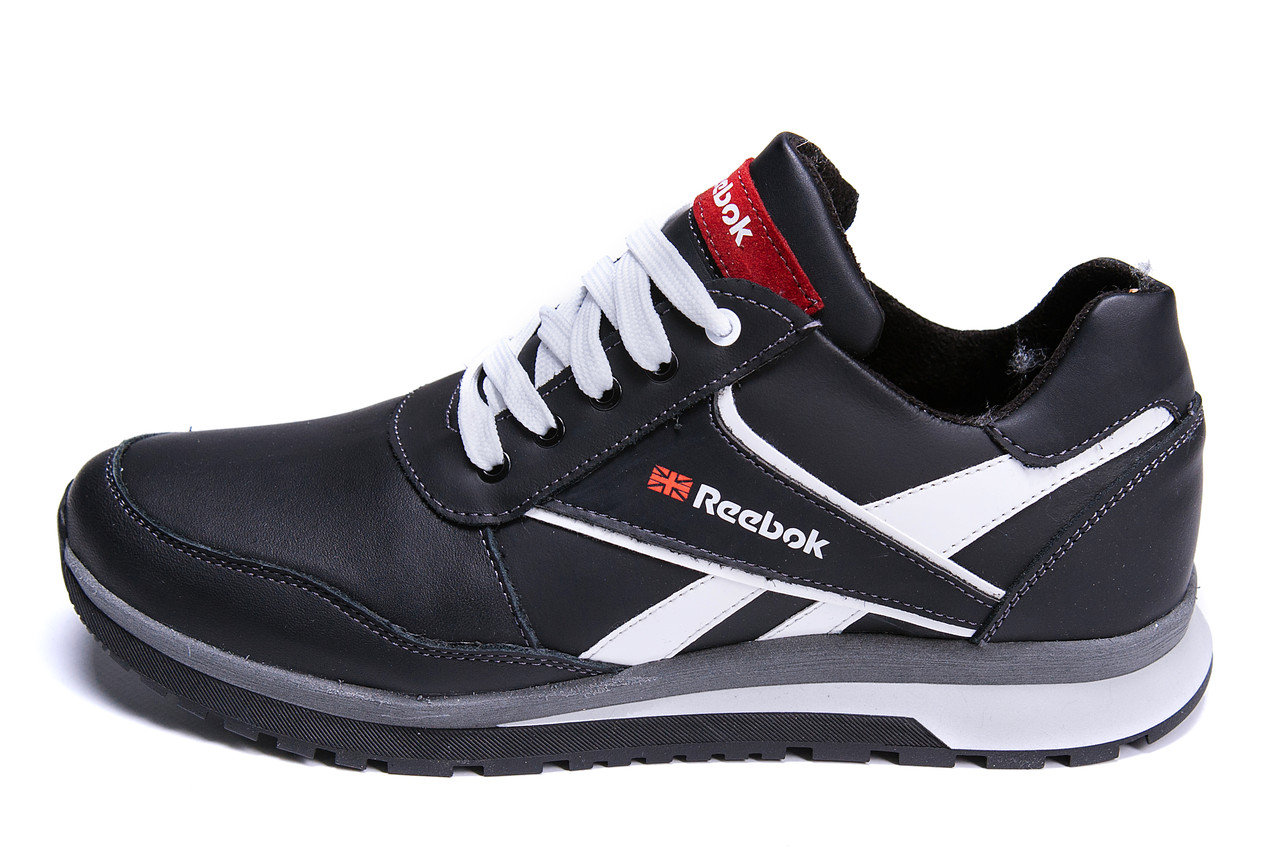 

Мужские зимние кожаные кроссовки Anser Reebok Black (реплика) daymart, Черный