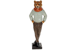 Декоративная статуэтка Тигр в шарфе 37.5см, цвет - серо-голубой BonaDi 218-217   ТОВАР ОТ ПРОИЗВОДИТЕЛЯ