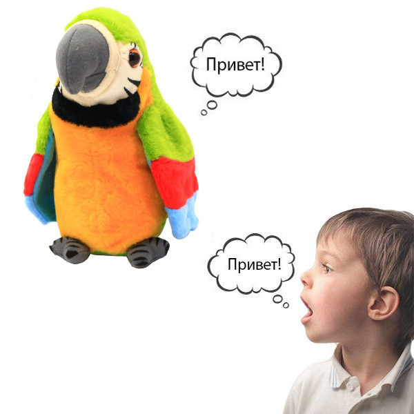

Интерактивная игрушка говорящий Попугай (красный, зеленый) | Детская мягкая игрушка | Игрушка-повторюшка, Разные цвета
