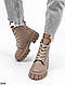 Женские бежевые ботинки натуральная кожа на платформе Зима, фото 7