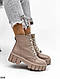 Женские бежевые ботинки натуральная кожа на платформе Зима, фото 5