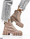 Женские бежевые ботинки натуральная кожа на платформе Зима, фото 6