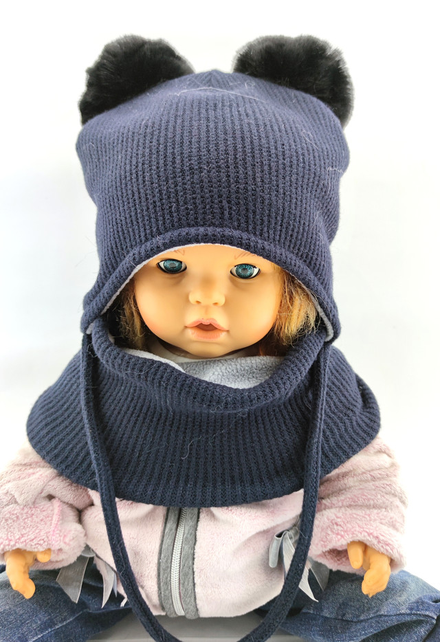 Детская вязаная шапка 44, 46, 48, 50, 52 размер теплая с флисом хомутом с  завязками синяя (ШДТ168): продажа, цена в Хмельницком. Детские головные  уборы от "Оптово-розничный интернет магазин (gromow.com.ua)" - 1496544257