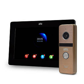 Комплект Wi-Fi видеодомофона 7 ATIS AD-770FHD/T-Black с поддержкой Tuya Smart + AT-400HD Gold КОД: 1156995
