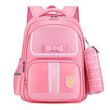 Шкільний рюкзак з пеналом | портфель до школи для дівчинки 1-2-3-4-5 клас, 7-8-9-10 років світло-рожевий (пудра), фото 2