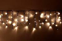Внешняя LED гирлянда Бахрома "Icicle" 5 метров Теплый Белый, 100 Ламп черный провод каучук пвх, 8 режимов, фото 1