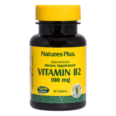 Вітамін Natures Plus Рибофлавін, B-2, nature's Plus, 100 мг, 90 Таблеток (NTP1630)
