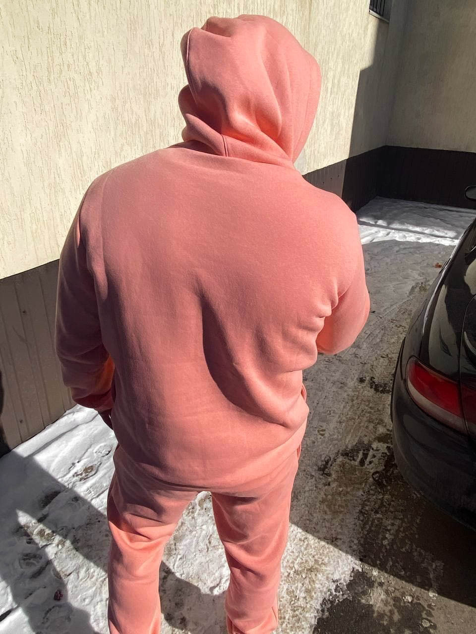 Зимовий спортивний костюм рожевого кольору oversize S
