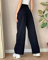 Жіночі джинси палаццо з кишенями коттон графіт
