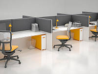 Акустична ширма-накладка для офісних столів Ecosound Quadro Screen grey 100х50 см 50мм колір сірий, фото 1