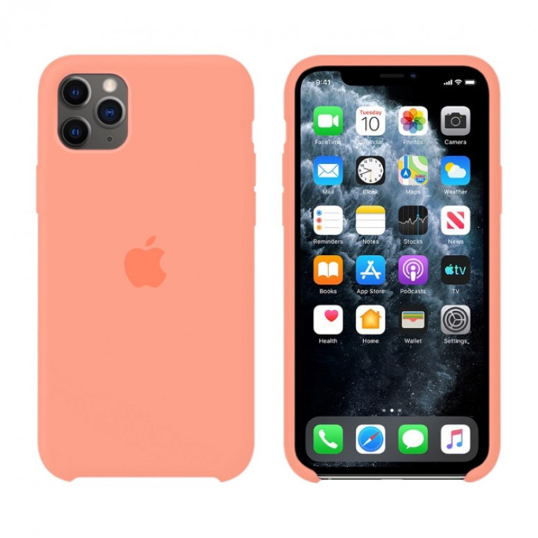 

Чехол-накладка iPhone 11 Pro Max микрофибра внутри Silicone Case (Айфон 11 Про Макс) New pink, Розовый