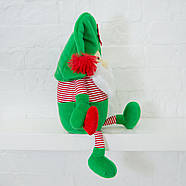 М'яка іграшка Kidsqo гномик Санта з серцем 32см зелено-червоний (KD625), фото 2