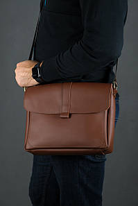 Шкіряна чоловіча сумка Патрік, натуральна шкіра Grand, колір коричневий, відтінок Віскі