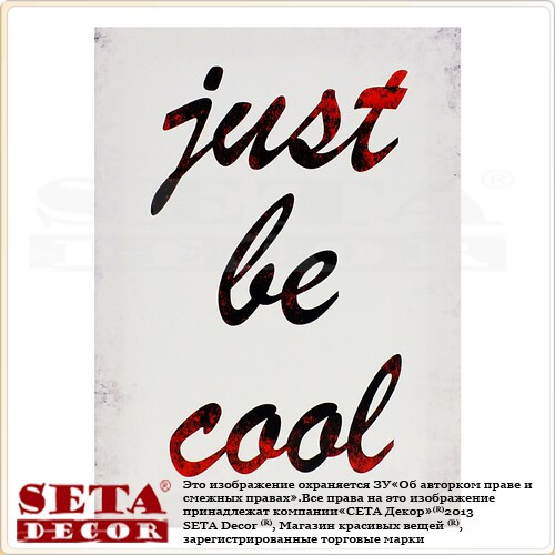 

Репродукция "Just be Cool" 30х40 см на холсте.