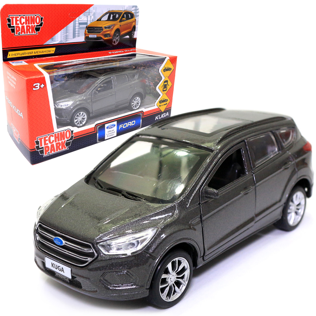 Машинка ігрова таксі Ford Kuga «TechnoPark» джип Форд метал сірий 12*4*5 см (KUGA-GY (FOB))