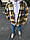 Мужская рубашка зимняя оверсайз на флисе в клетку горчичного цвета, фото 2