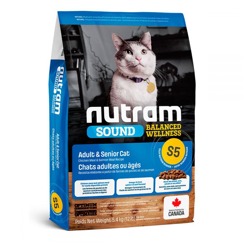 

Nutram (Нутрам) S5 Sound Balanced Adult & Senior - сухой корм для кошек (курица/лосось) 5.4