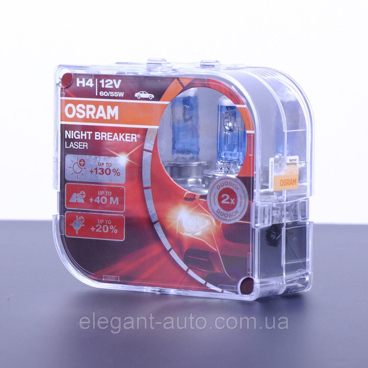 

Лампа 12V H4 60/55W +130% Night Breaker "Osram" (Box-2шт) (64193 NBL-НСВ/472NBL) Акци (красная уп)