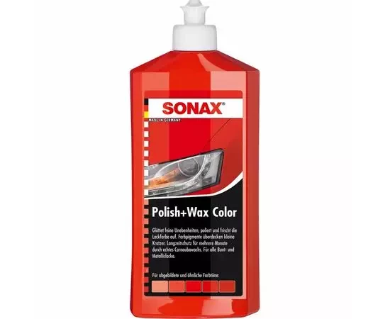 

Цветной полироль с воском красный 250 мл SONAX Polish&Wax Color NanoPro (296441)