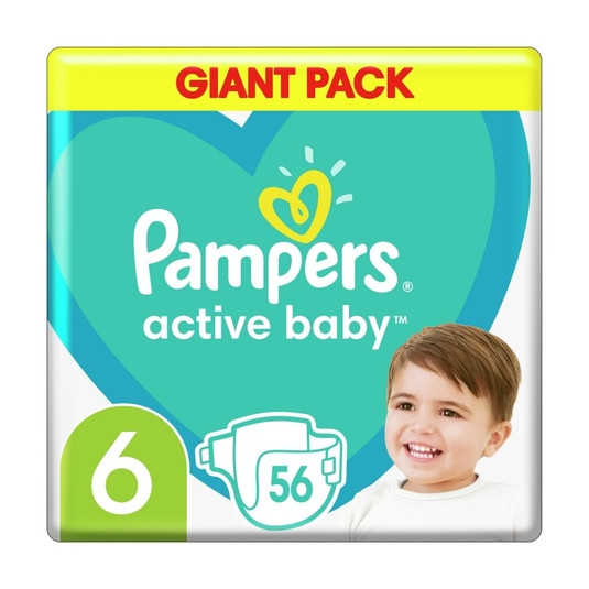 

Подгузники Pampers Памперс Эктив Бэби памперсы Active Baby 6 (56 штук)