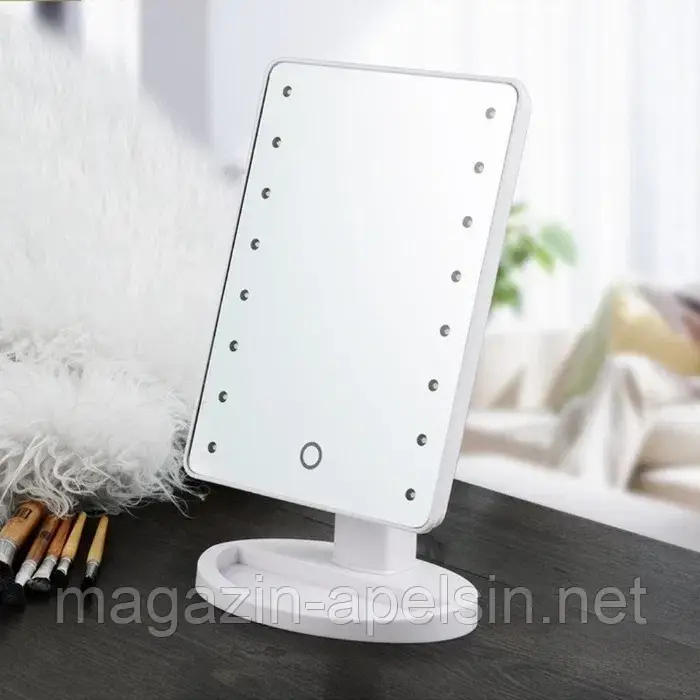 

Зеркало для макияжа с LED подсветкой Large Led Mirror 16 LED, от батареек АА, сенсор, зеркала с подсветкой,