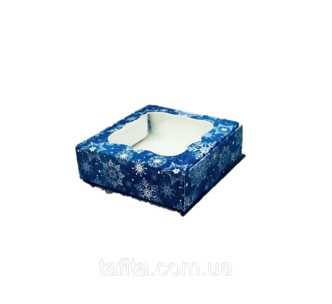 Коробка 10×10×3 Снег синий