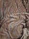 Постельное белье зимнее велюр полоска евро светло-коричневое, фото 2