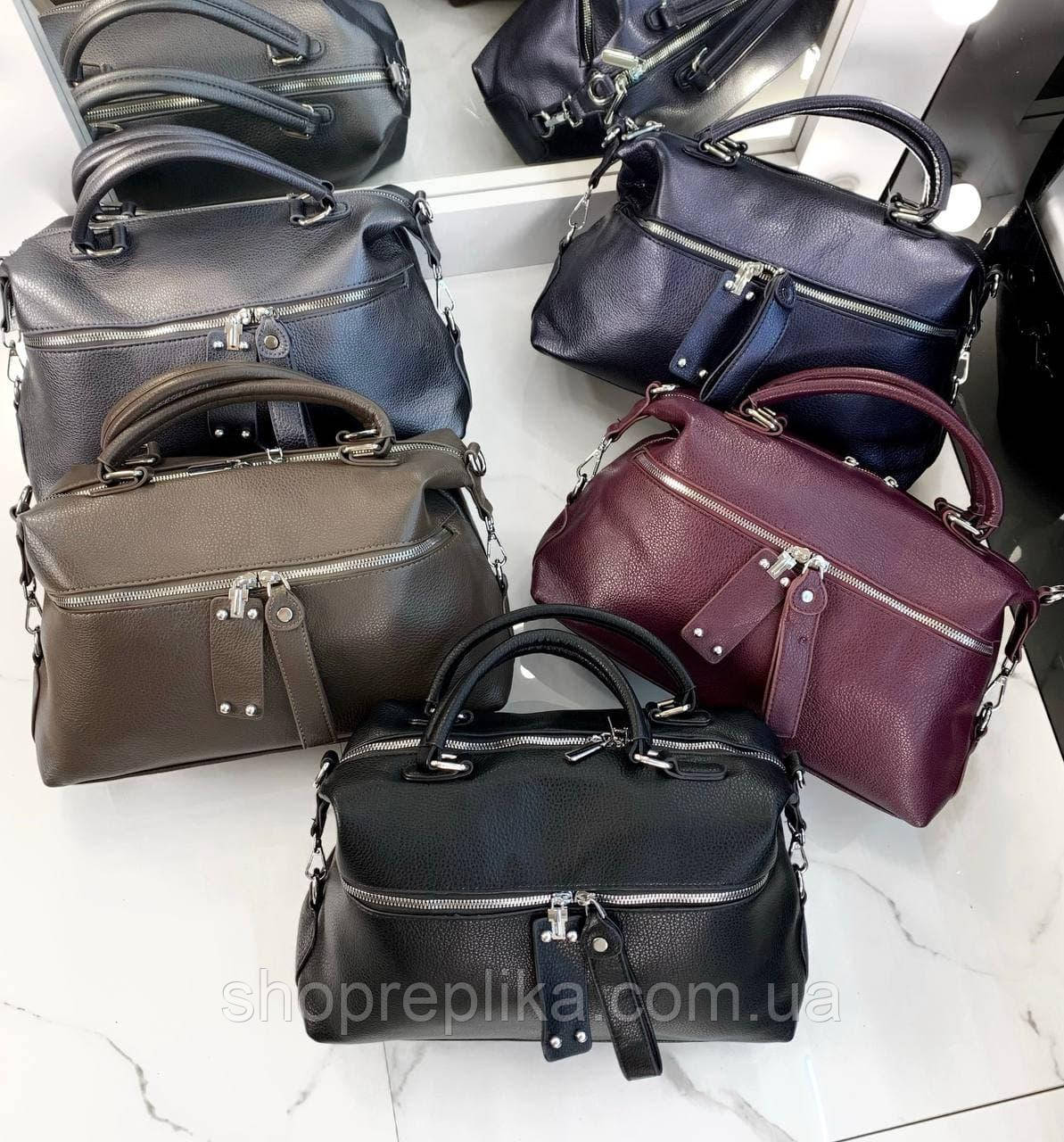

Модные вместительные сумки женские сумка шоппер экокожа с короткими ручками, Черный