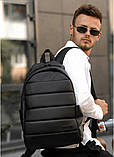 Рюкзак шкіряний чоловічий з відділенням для ноутбука HULK чорний міський, фото 2