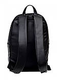 Рюкзак шкіряний чоловічий з відділенням для ноутбука HULK чорний міський, фото 9
