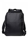 Рюкзак шкіряний чоловічий з відділенням для ноутбука HULK чорний міський, фото 7