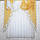 Кухонна (150х170см.) занавіска, ламбрекен і тюль. Колір бурштиновий з білим. Код 067к 50-253, фото 3