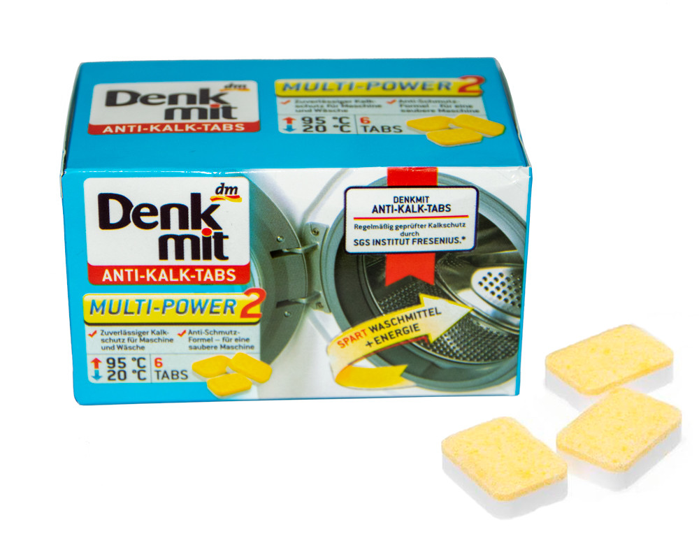 Таблетки для чищення пральної машини (Denkmit 6 Tabs) засіб для видалення накипу в пральних машинах