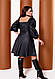 Жіноче вечірня чорна сукня коротка з еко-шкіри, фото 3
