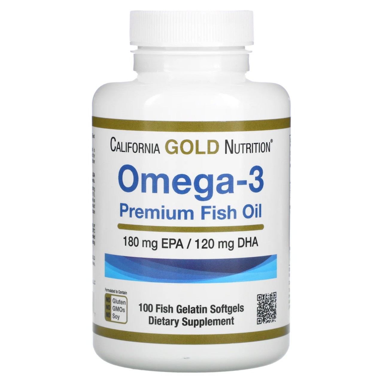 

California Gold Nutrition, Омега-3, Omega 3, Рыбий жир премиум-класса, 100 желатиновых мягких таблеток