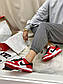 Мужские кроссовки Nike Air Jordan Dunk Low Red (красные с белым) NL011 крутые низкие джорданы, фото 10
