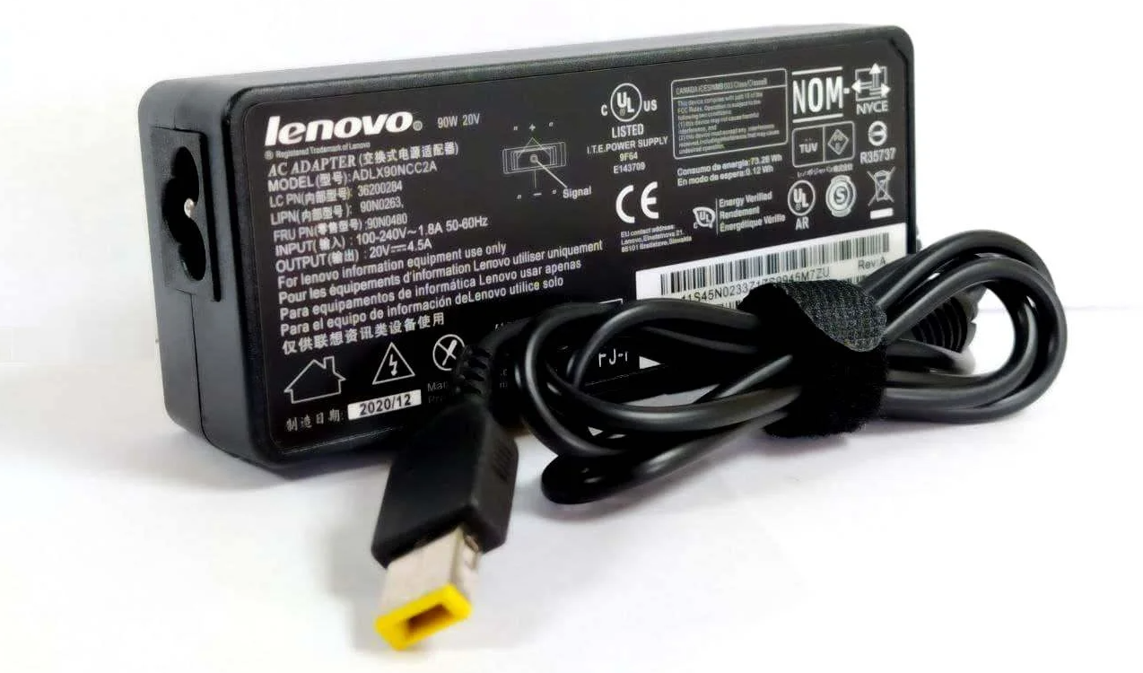 Оригінальний мережевий блок живлення (адаптер) для ноутбука Lenovo 20V 4.5 A 90W square - зарядний пристрій