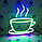 Вывеска Чашка неоновая led neon Зеленая 210х210мм с димером и блоком, фото 5