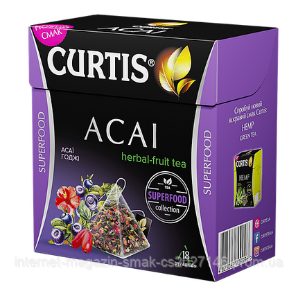Чай Curtis Acai Fruit Tea / Кьортіс фруктово-травяний Акаі, 1.62 р*18 пірамідок, фото 2