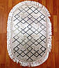 Бежевий овальний килимок з бахромою у ванну кімнату 60х100 см Туреччина 0038, фото 2